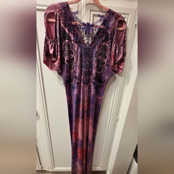 ONE WORLD Pink and Purple Women's Dress - Picture 7 of 15